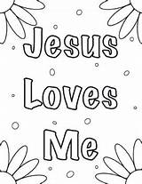 “Jesus Love Me” Christian Easter Sunday School Coloring Page Sheet sketch template