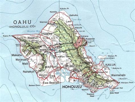 Map of Oahu Hawaii - Free Printable Maps