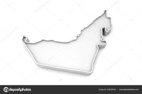 Simple white 3D map of United Arab Emirates. 3D Rendering Stock Photo by ©InkDropCreative 338239342