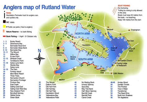 Maps of Rutland Water and fishing locations - RWFF