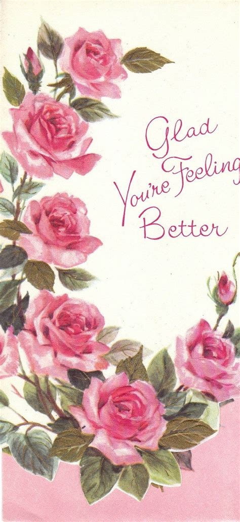 Items similar to Glad You're Feeling Better- 1940s Vintage Get Well Card- UNUSED on Etsy