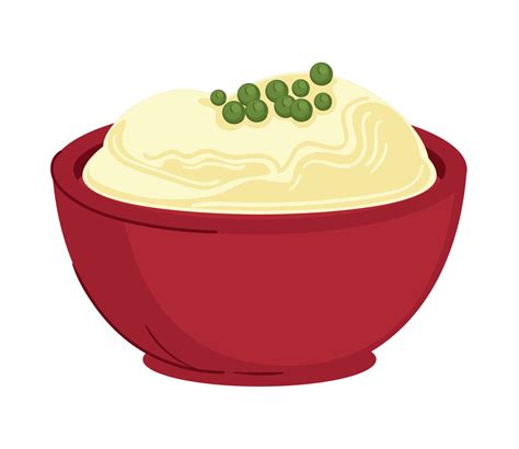 mashed potatoes in bowl 13817686 Vector Art at Vecteezy