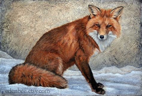 Fox in Snow, acrylic on canvas by shmeeden on DeviantArt