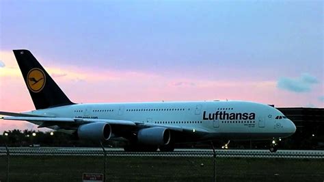 Lufthansa A380 first Takeoff at Miami Int'l Airport!! | 6-10-2011 ...