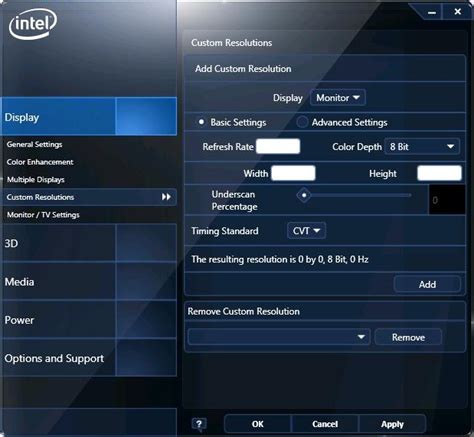 Custom Resolutions and Modes for Intel® Graphics Drivers