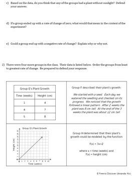 Rate of Change Worksheet by Free to Discover | Teachers Pay Teachers