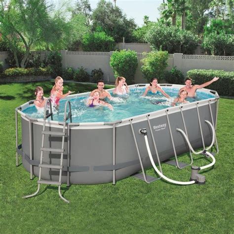 Bestway 18-ft x 8.1-ft x 48-in Oval Above-Ground Pool in the Above ...