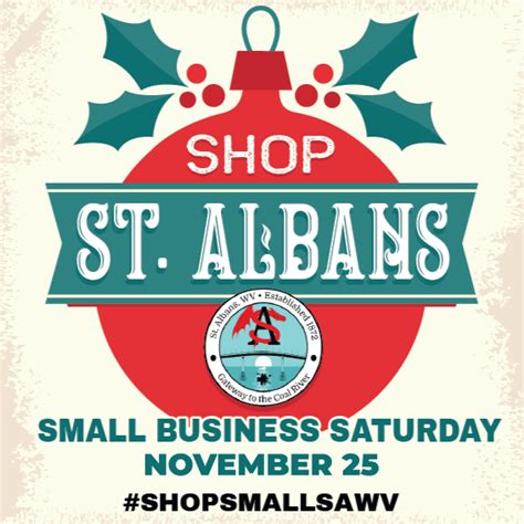 St. Albans Celebrates Small Business Saturday on November 25, 2023 - City of St. Albans, WV