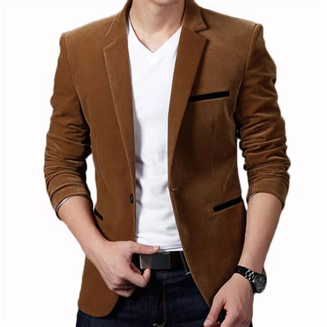 Mens Blazer Stylish Suit Smart Casual Slim Fit One Button Blazer Tuxedo ...