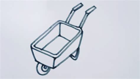 How To Draw A Wheelbarrow/easy Drawing Step By Step/wheelbarrow Drawing ...