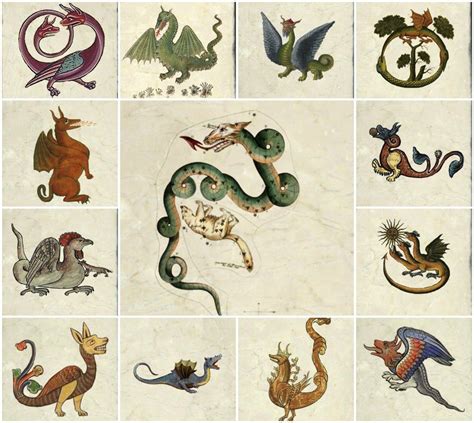 Post-Medieval to Victorian Dragons Folklore Dragon Tiles and Legend | Medieval dragon, Medieval ...