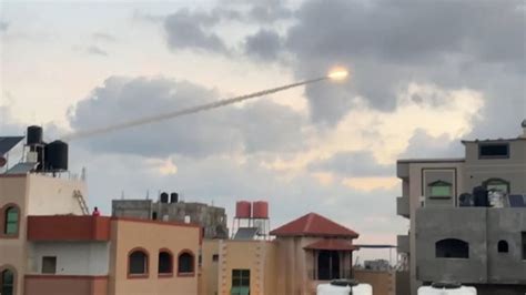 Watch: Rockets seen launching from Gaza toward Israel