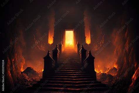 demon castle in hell Stock Illustration | Adobe Stock