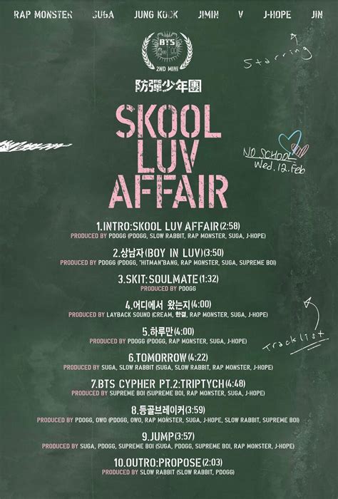 [Info] Tracklist BTS 2nd Mini Album Skool Luv Affair Reaveled [140205]