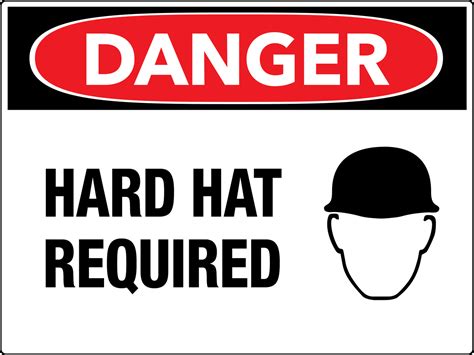 Danger Hard Hat Required Wall Sign - PHS Safety