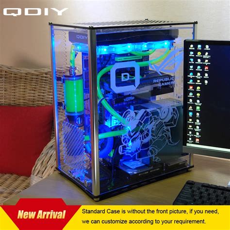 QDIY PC A009 ATX Transparent Computer Case PC Case Water Cooled Acrylic ...