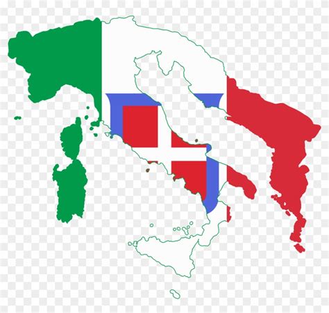 Greater Italy Flag Map, HD Png Download - 1663x1504(#2432850) - PngFind