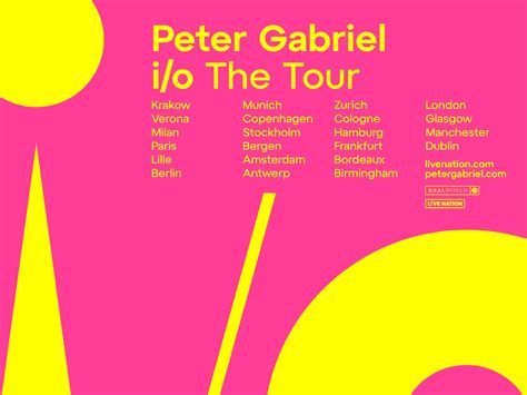 Peter Gabriel Tour 2024 Tickets - Joan Maryanne