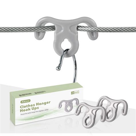 Buy Aieve Washing Line Hanger Hooks, 24 Pack Clothes Hangers Hook Windproof Pegs, Clothes Line ...