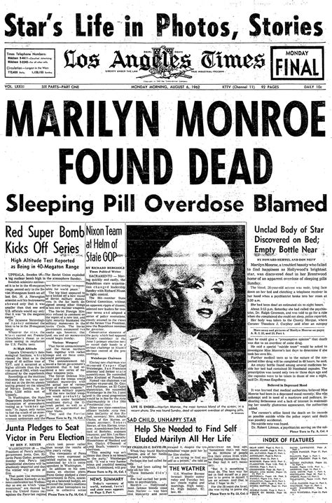 Marilyn Monroe's death - Los Angeles Times