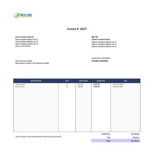 Google Drive Invoice Template – PARAHYENA