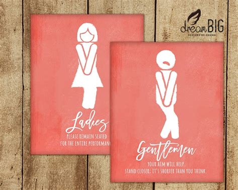 Funny Restroom Signs Bathroom Ladies and Gentlemen DIY