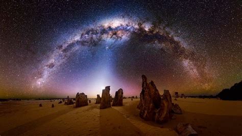 Milky Way over The Pinnacles desert, Nambung National Park, Australia - backiee