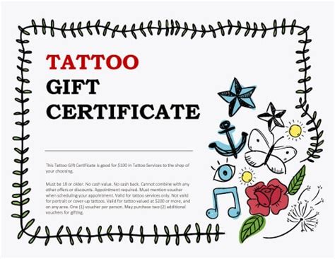 tattoo gift certificate template - Anneliese Herman