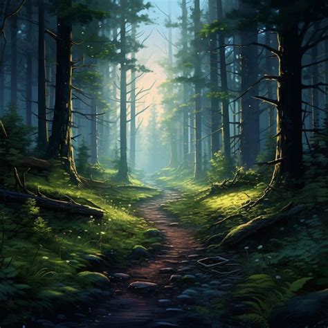 Premium Photo | A serene path leading through a peaceful forest