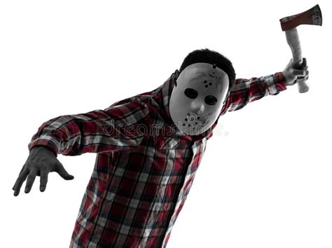 Man Serial Killer With Axe Silhouette Portrait Stock Photo - Image of halloween, indoors: 28000910