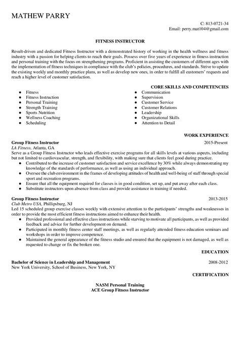 Professional Fitness Instructor Resume Examples for Free | ResumeGets