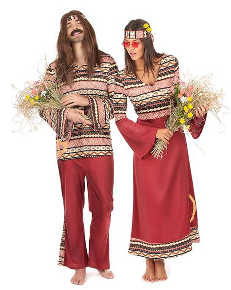 Disfraz de pareja hippie burdeos adulto | Pareja hippie, Disfraces hippies y Disfraz hippie mujer