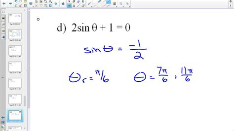 40SP Solving Trig Equations with Radians - YouTube