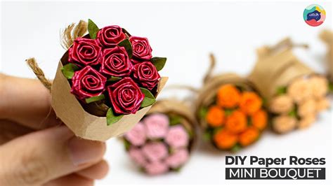 Small Paper Flower Bouquet, Origami Rose Bouquet - YouTube