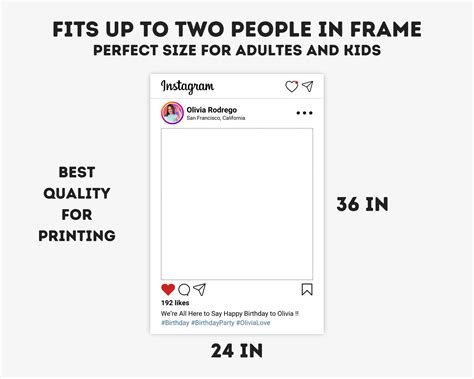 Instagram Frame Template, Editable Social Media Poster Canva Template, Selfie Photo Prop Gift ...