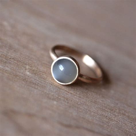 Grey Moonstone Ring Platinum Gray Moonstone and Recycled 14k - Etsy