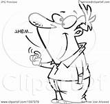 Clipart Outlined Annoying Man Making An Ahem Sound And Tapping  sketch template
