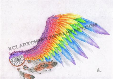 Rainbow Wing - tattoo sketch by xClarXCheex on DeviantArt