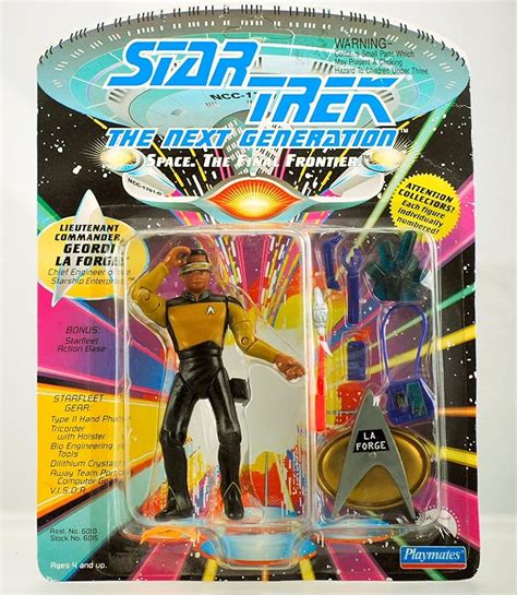 Amazon.com: 4½" Lieutenant Commander Geordi La Forge Action Figure - 1992 Series 1 Star Trek ...