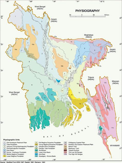 Maps of Bangladesh: Geo-morphology: Bangladesh