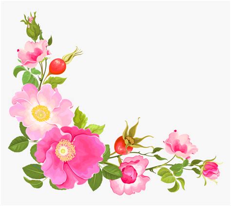 Transparent Png Corner Flower Border Design Drawing / High quality ...