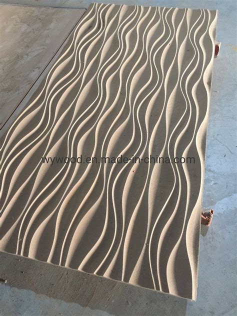 CNC Carving 3D Wall Panel MDF Wave Panel Decoration MDF - Texture Wall Panels and 3D Wall Panels