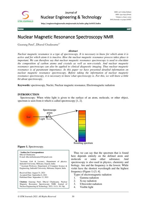 (PDF) Nuclear Magnetic Resonance Spectroscopy NMR