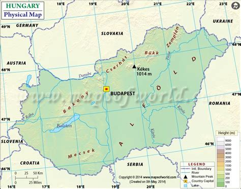 Physical Map of Hungary | Physical map, Hungary, Physics