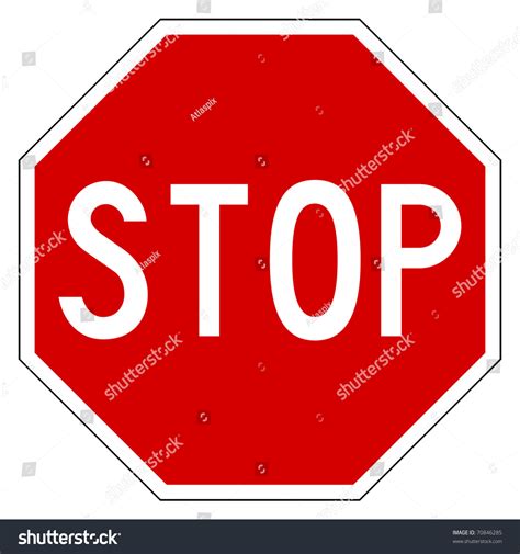 Red Traffic Stop Sign Isolated On Stock Illustration 70846285