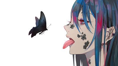 Anime Girl Butterfly Tattoo 4K #2990g Wallpaper PC Desktop