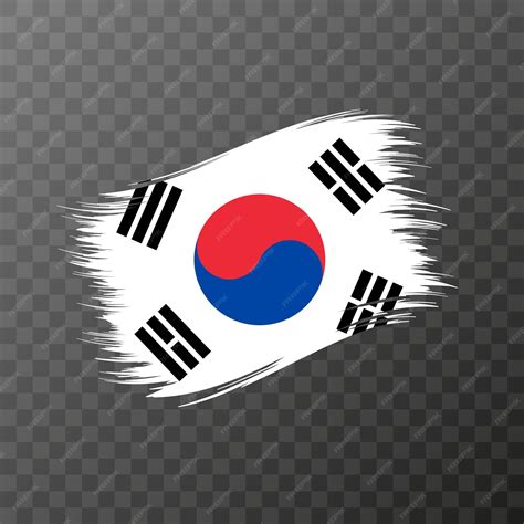 Premium Vector | South korea national flag grunge brush stroke vector ...