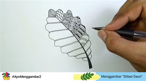 Menggambar Stilasi Daun || step by step drawing leaf style || Ayo Menggambar2 - YouTube