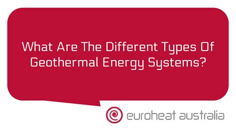 What Are The Different Types Of Geothermal Energy Systems? - Euroheat Australia (WA)