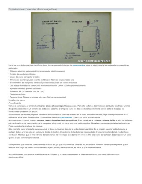 Experimentos con ondas electromagnéticas